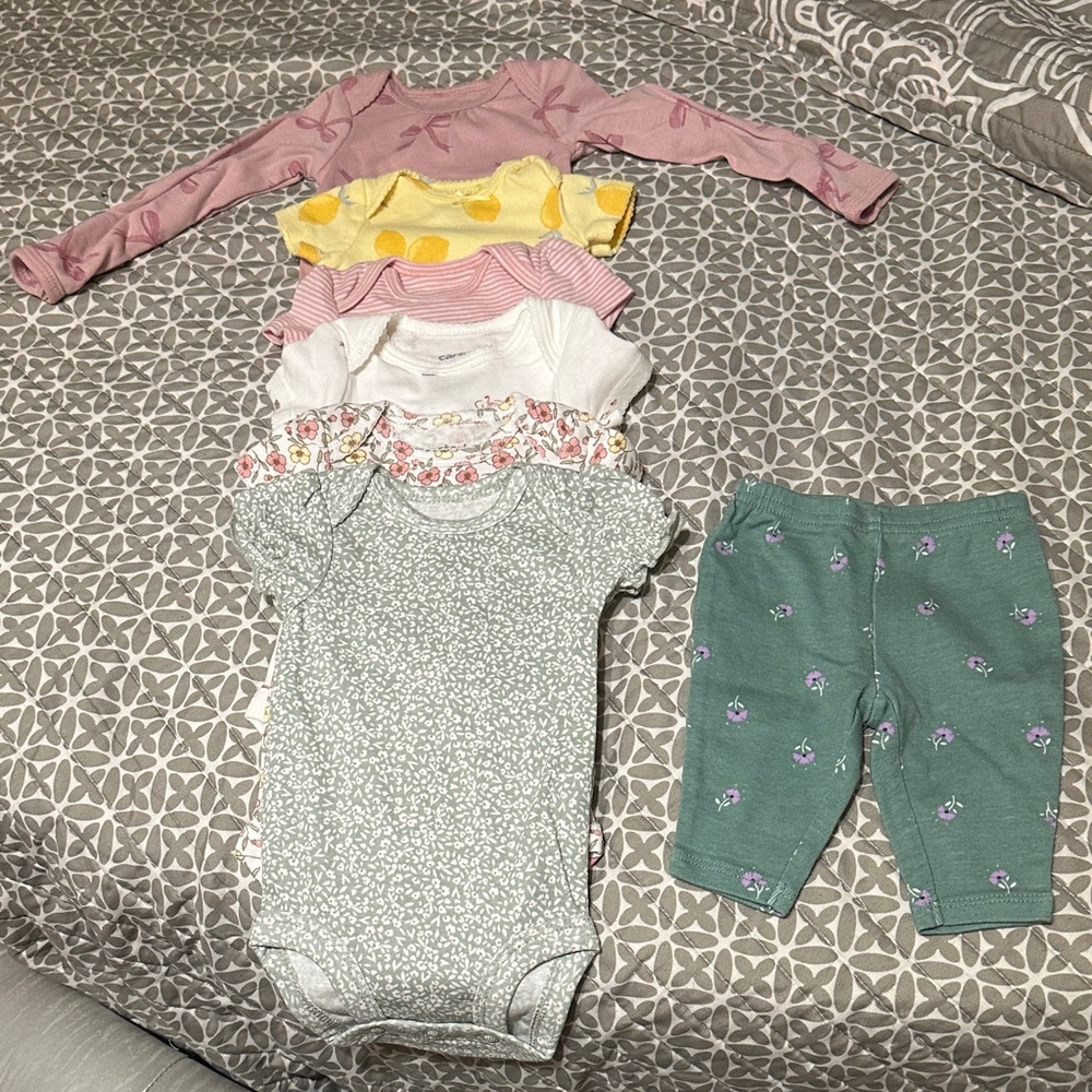 Baby Girl Bodysuit and Outfit Set - Floral & Pastel Mix